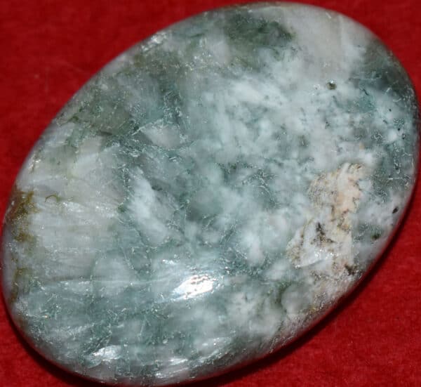 Celadonite with Stilbite Soap-Shaped Palm Stone #27