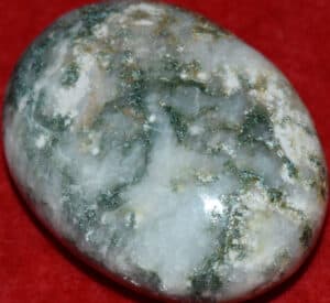 Celadonite with Stilbite Soap-Shaped Palm Stone #30