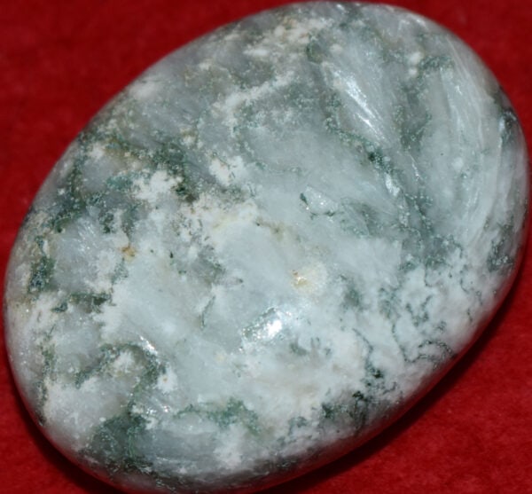 Celadonite with Stilbite Soap-Shaped Palm Stone #30