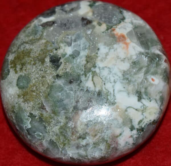 Celadonite with Stilbite Soap-Shaped Palm Stone #34