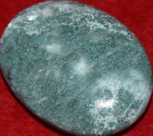 Celadonite with Stilbite Soap-Shaped Palm Stone #6