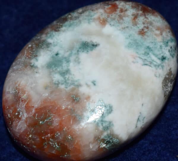Celadonite with Stilbite Soap-Shaped Palm Stone #7
