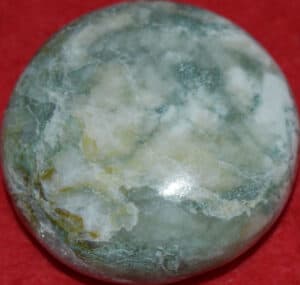 Celadonite with Stilbite Soap-Shaped Palm Stone #8