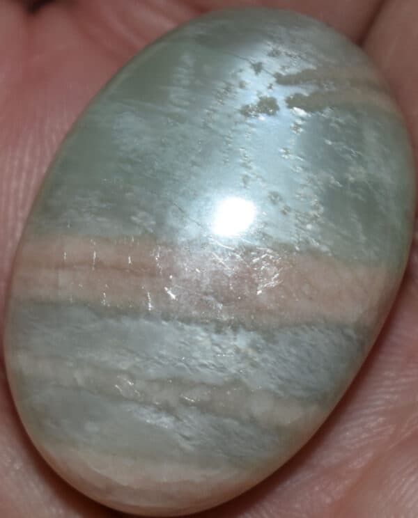 Parrot Green Moonstone Palm Stone #10