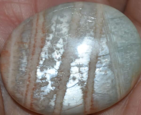 Parrot Green Moonstone Palm Stone #11