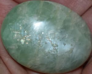 Parrot Green Moonstone Palm Stone #12