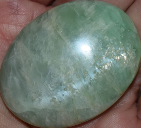 Parrot Green Moonstone Palm Stone #12
