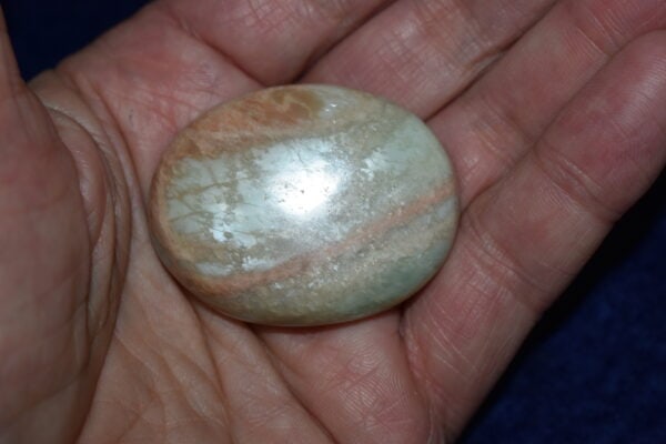 Parrot Green Moonstone Palm Stone #13