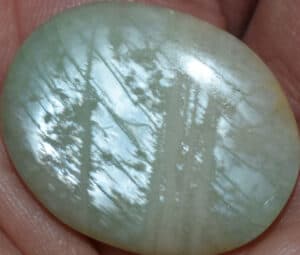 Parrot Green Moonstone Palm Stone #1