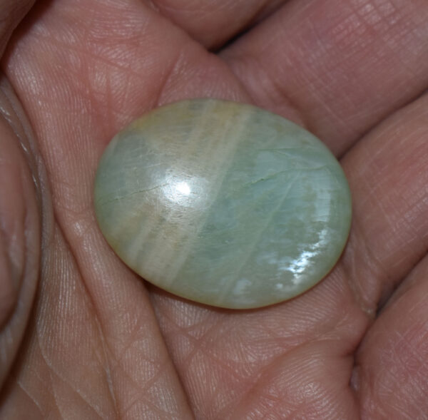 Parrot Green Moonstone Palm Stone #1