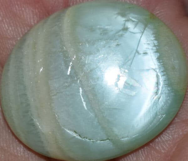 Parrot Green Moonstone Palm Stone #2