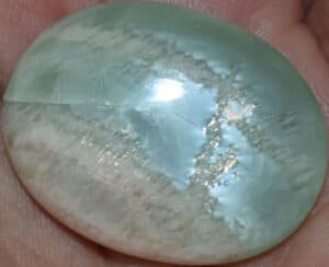 Parrot Green Moonstone Palm Stone #3