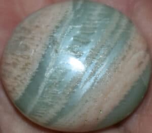 Parrot Green Moonstone Palm Stone #4
