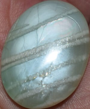 Parrot Green Moonstone Palm Stone #7
