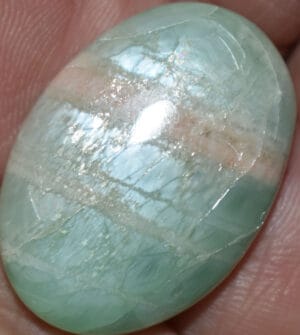 Parrot Green Moonstone Palm Stone #8