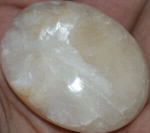 Stilbite Soap-Shaped Palm Stone #1